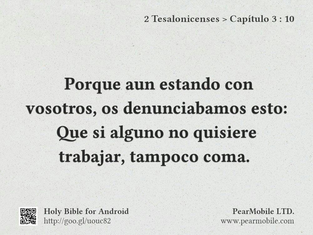2 Tesalonicenses, Capítulo 3:10